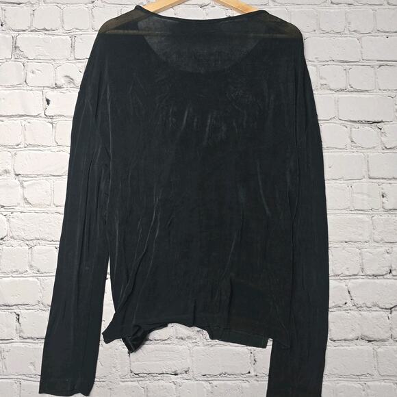 Vintage Chicos Travelers 90s Boho Patchwork Velvet Accent Blouse Size 2 - Picture 7 of 12